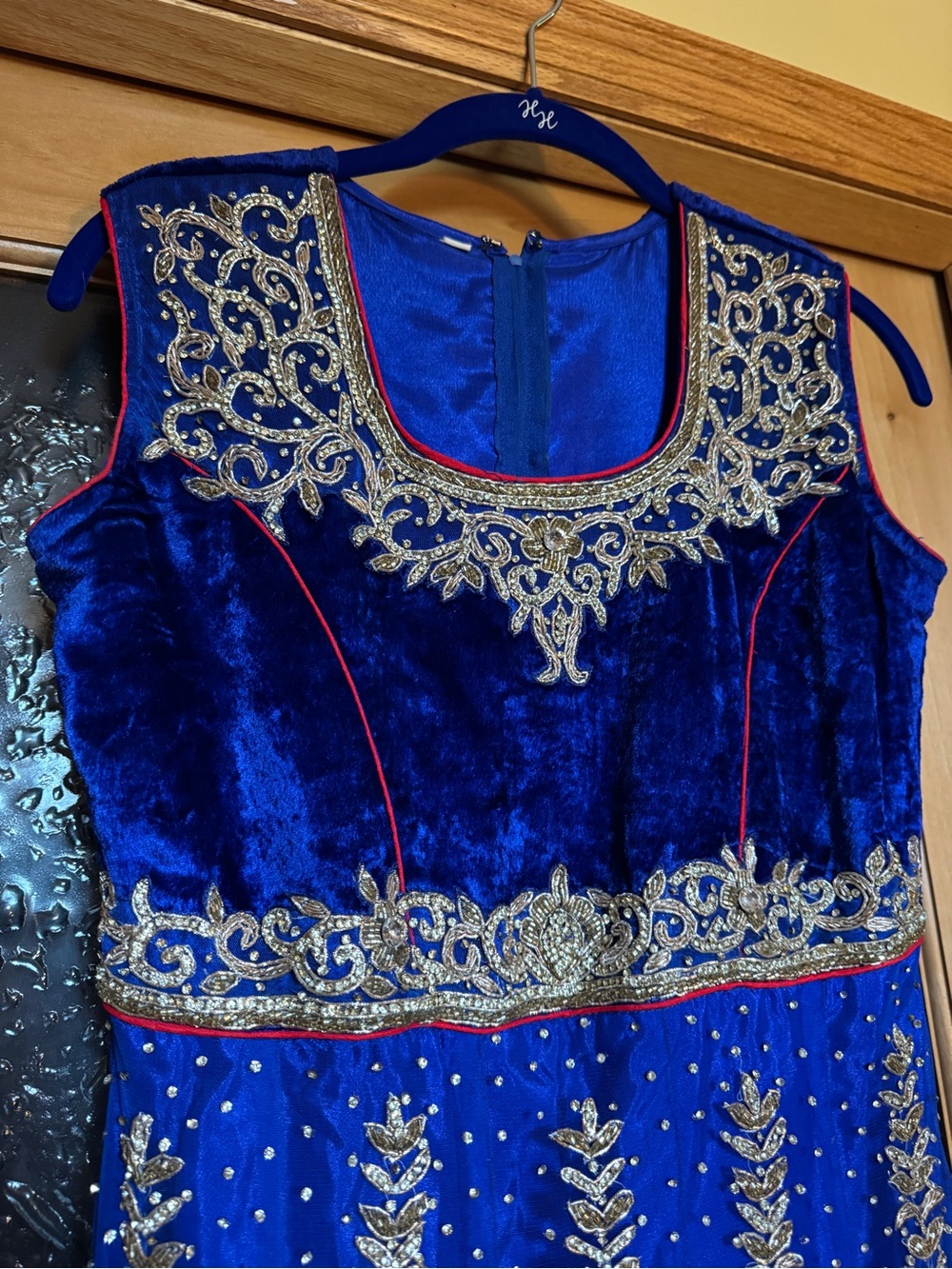Vintage Velvet Embroidered Folk Dress